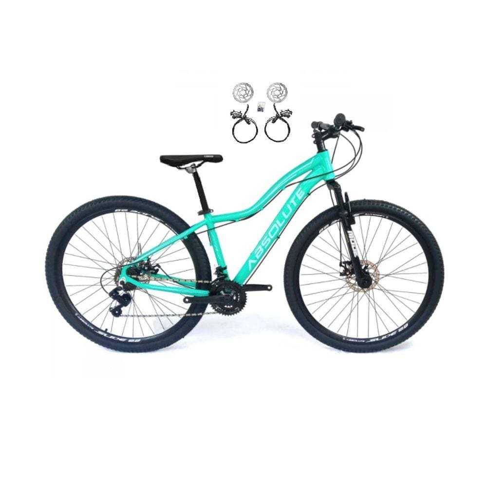 Bicicleta Aro 29 Absolute Hera Feminina 24v Freios a Disco Hidráulicos Garfo Suspensão - Verde