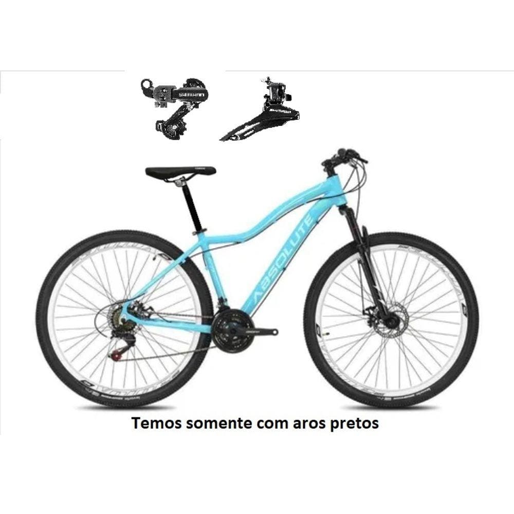 Bicicleta Aro 29 Absolute Hera Feminina Alumínio 24v Câmbios Shimano Garfo Suspensão - Azul