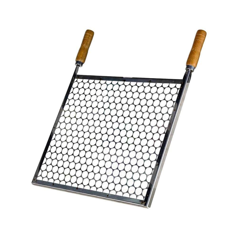 Grelha Retangular Inox Tela Moeda Para Churrasqueira 60x40cm
