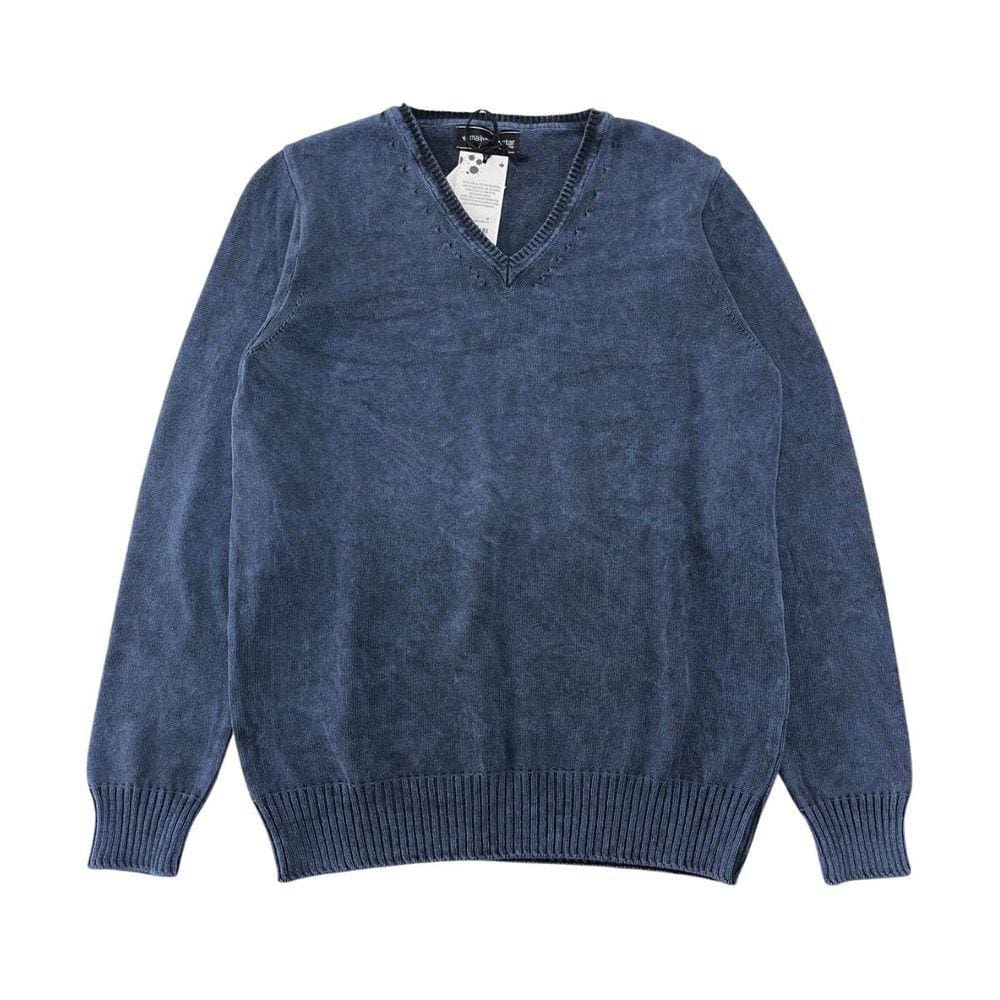 Blusa Tricot Masculina Algodão Sueter Azul P e M Malharia Star