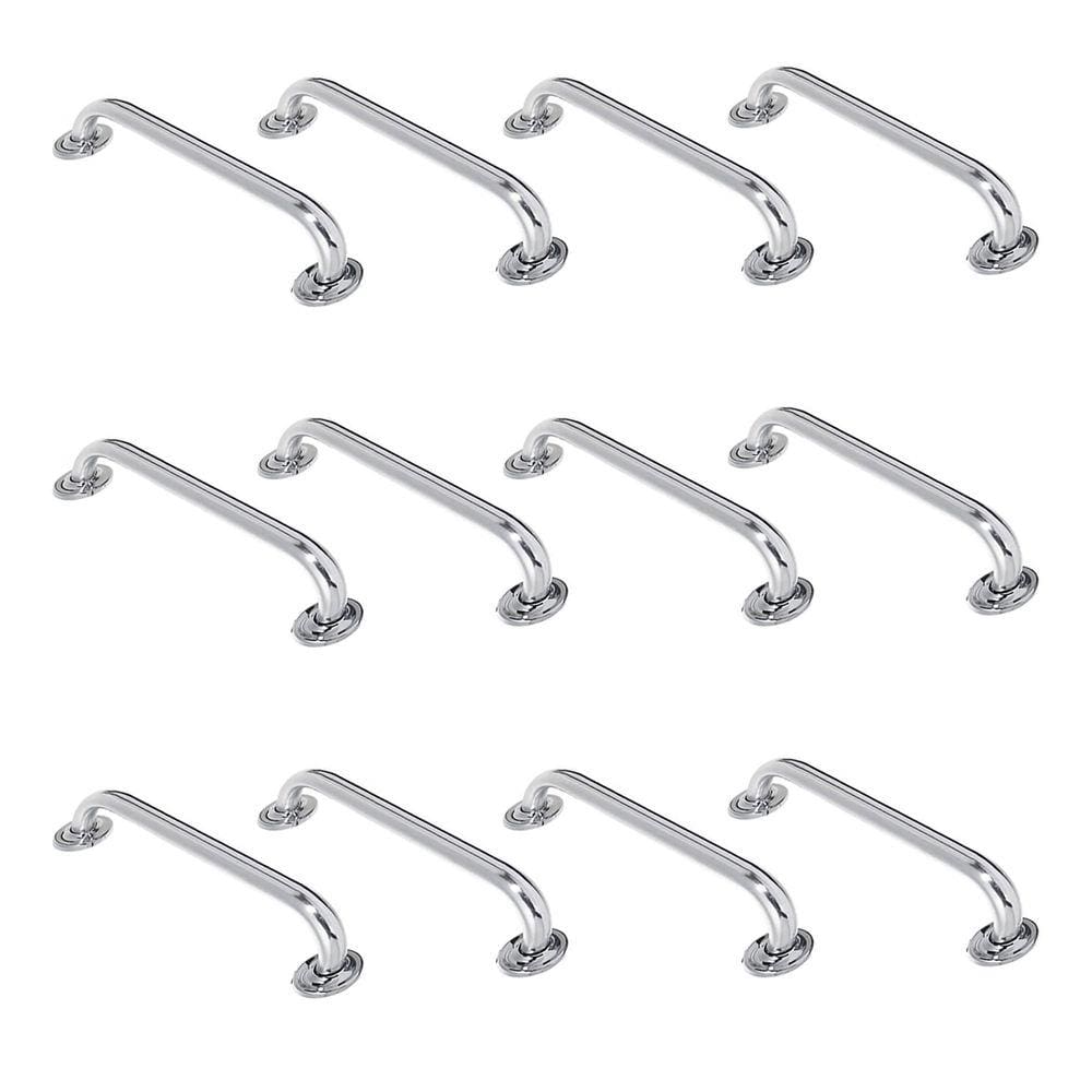 Alça de Apoio Barra Inox 50xm Kit 12 Unidades Banheiro Acessibilidade Idoso Cadeirante Deficiente Corredor Segurança