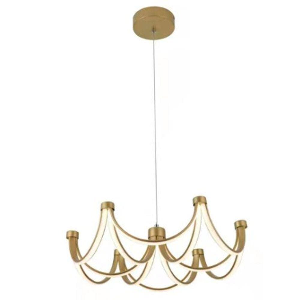 Pendente Moderno Umbrella Dourado 58ccm Led 48W 4000K Bivolt