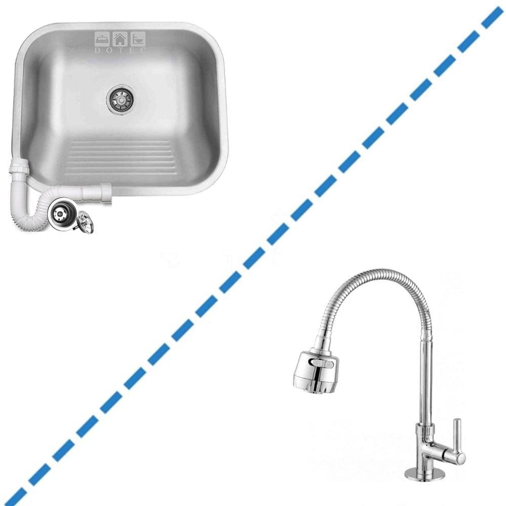 Tanque Inox 40x40x22cm Com Torneira Gourmet Jr. De Bancada