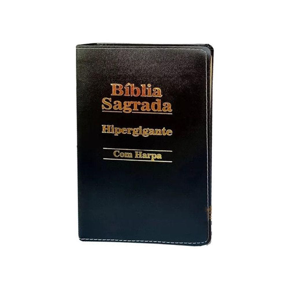 Bíblia Sagrada Letra Hipergigante Com Harpa Cor Preta Igreja