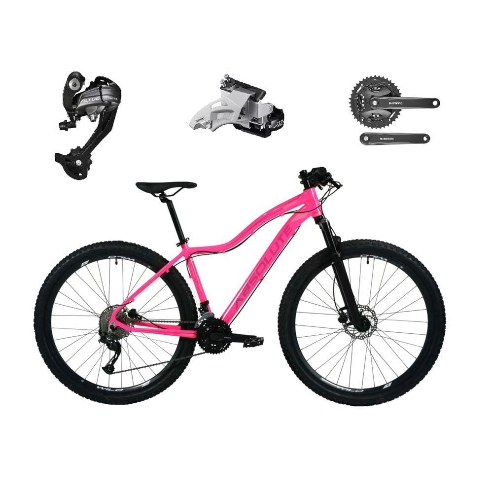 Bicicleta Feminina aro 29 Absolute Hera 27v Câmbios Shimano Altus Freios Hidráulicos - Rosa