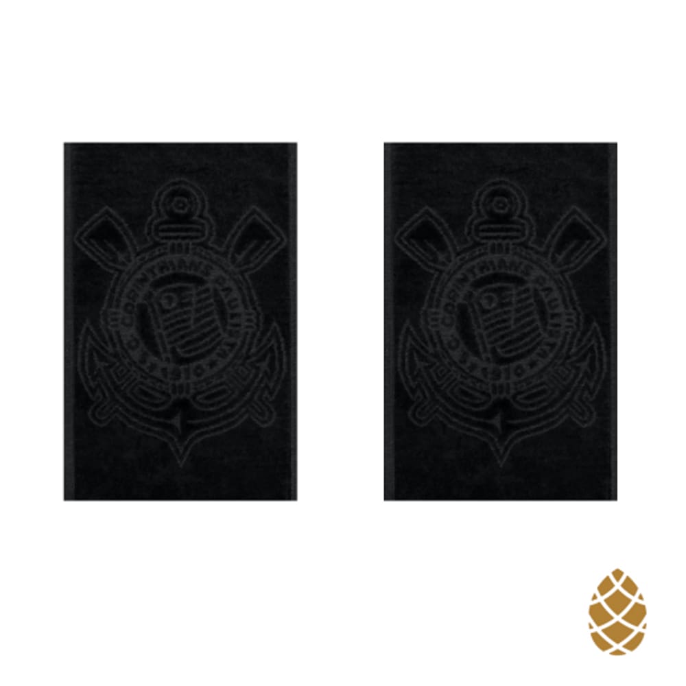 Kit 2 Toalhas de Rosto Jacquard Buettner Corinthians Preto