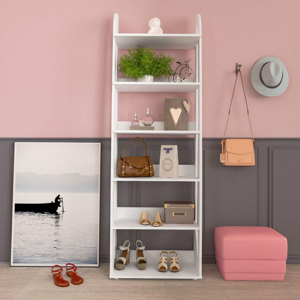 Estante para Livros 6 Prateleiras Floripa Artely Branco