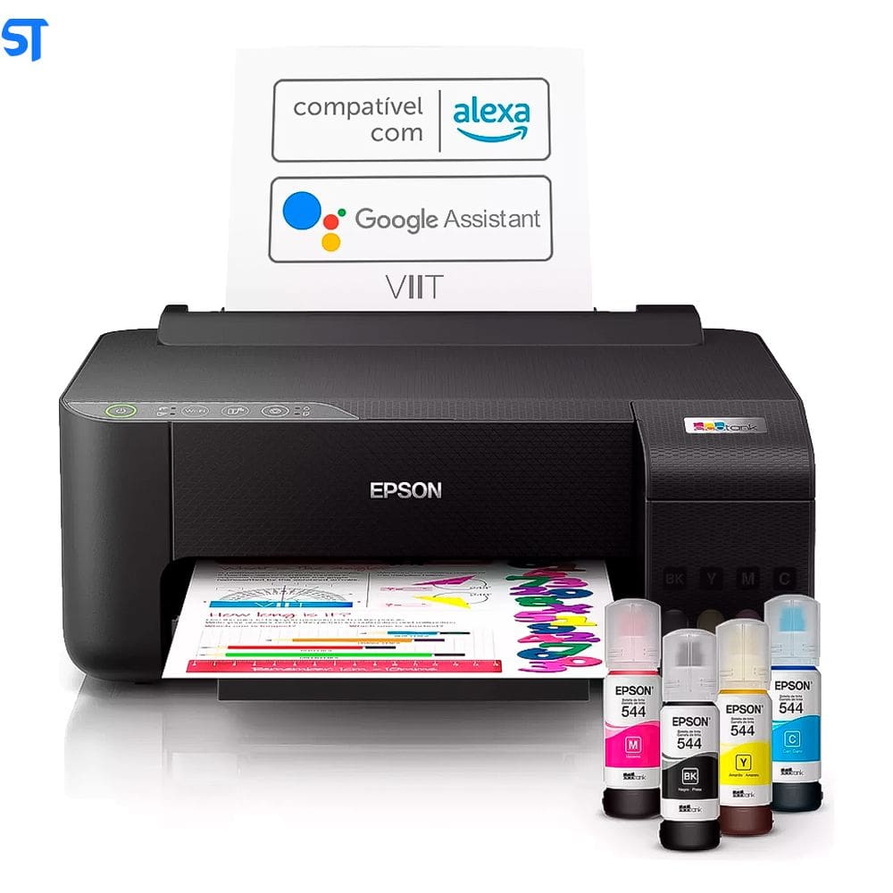 Impressora Jato de Tinta Epson EcoTank L1250, Colorida, USB, Wifi, Duplex, Bivolt, Preto
