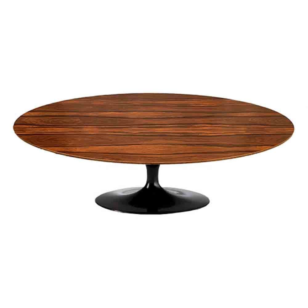 Mesa Saarinen Oval Centro Pau Ferro 135x90cm - Base Preta