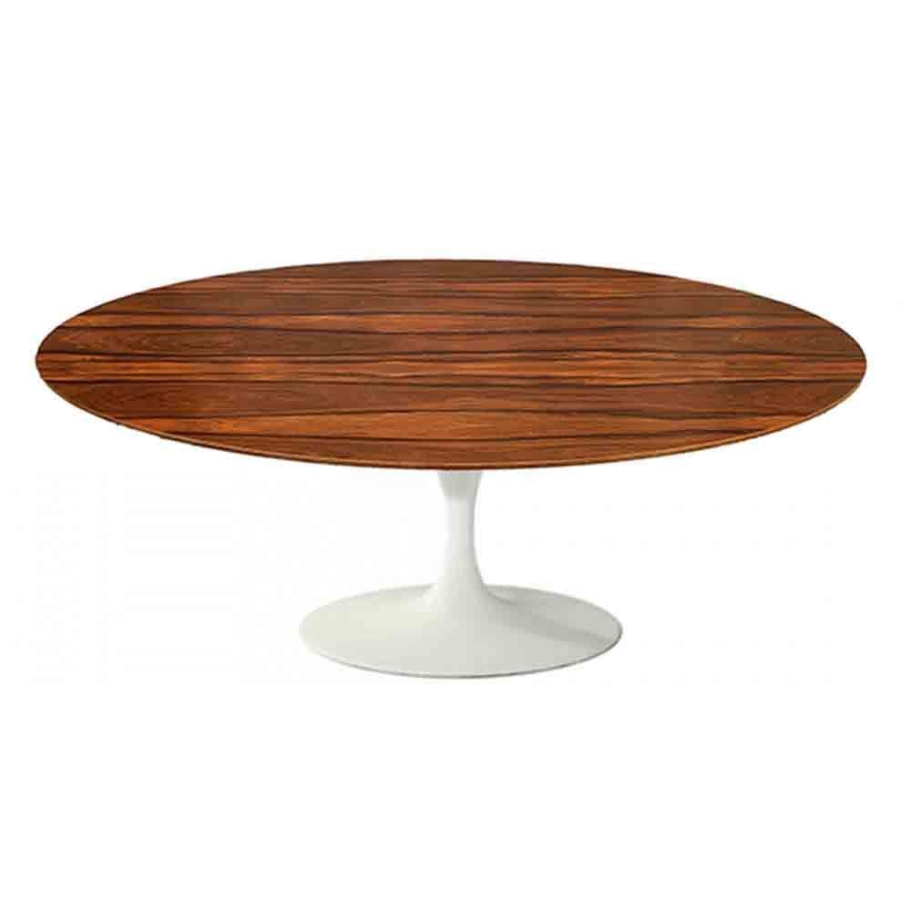 Mesa Saarinen Oval Centro Pau Ferro 120x80cm - Base Branca