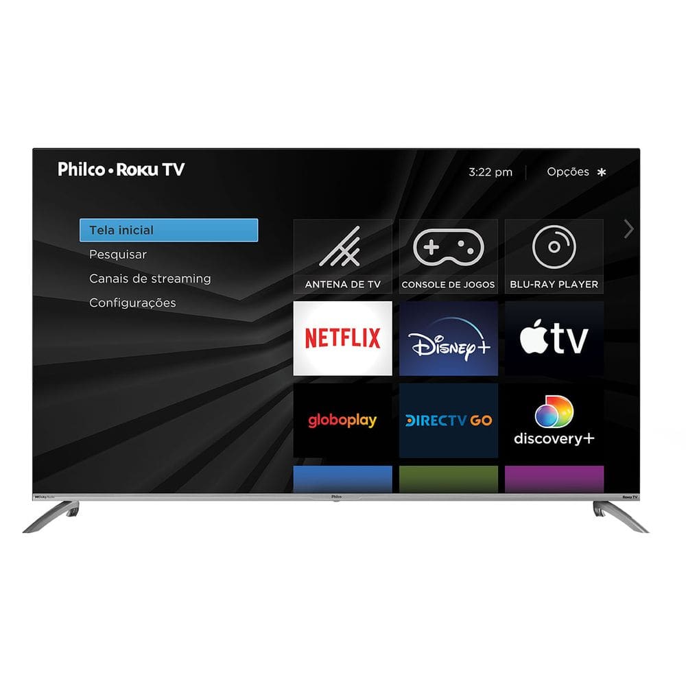 Smart TV 58” Philco 4K LED PTV58G7UR2CSBL Roku Dolby Áudio