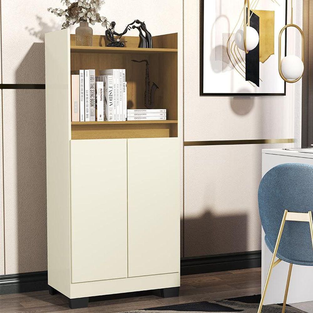 Estante Livro Organizador Escritorio Armario Duque 2 Portas