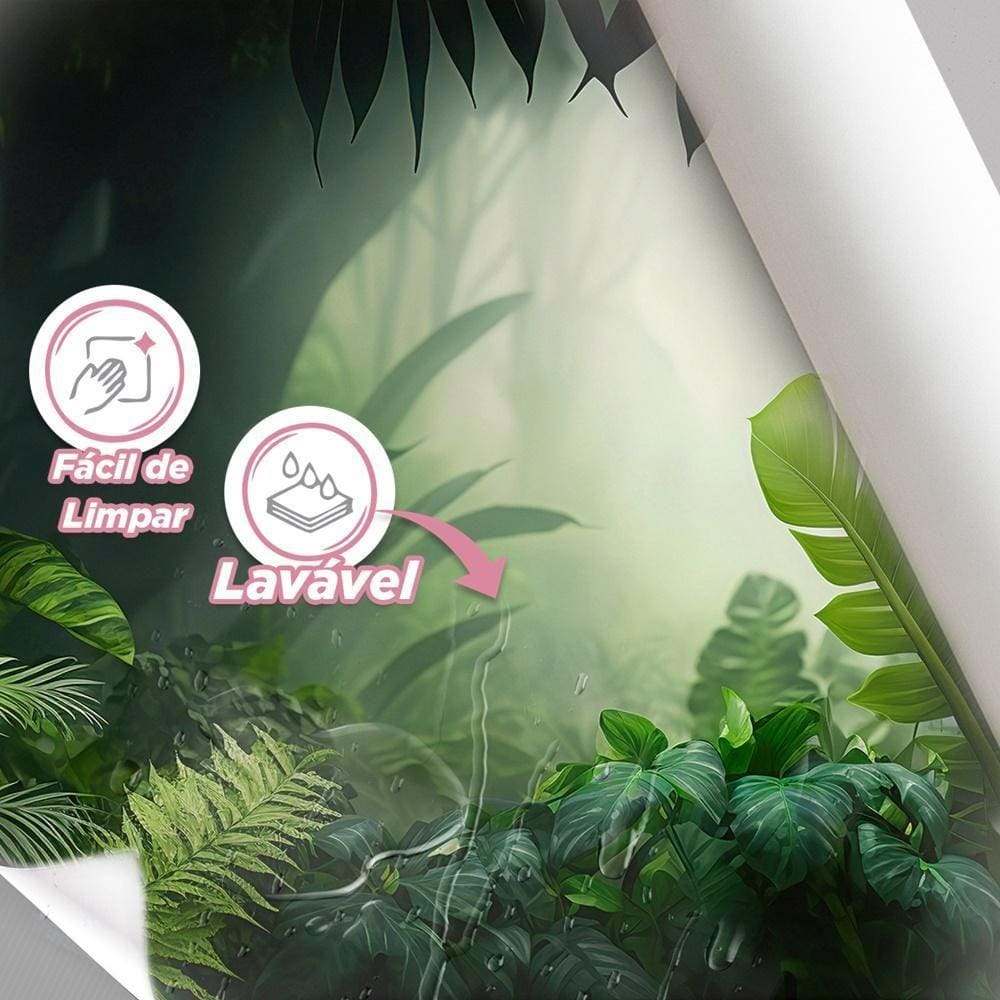 Papel De Parede Painel 3D Folhas Floresta Tropical 3,5M
