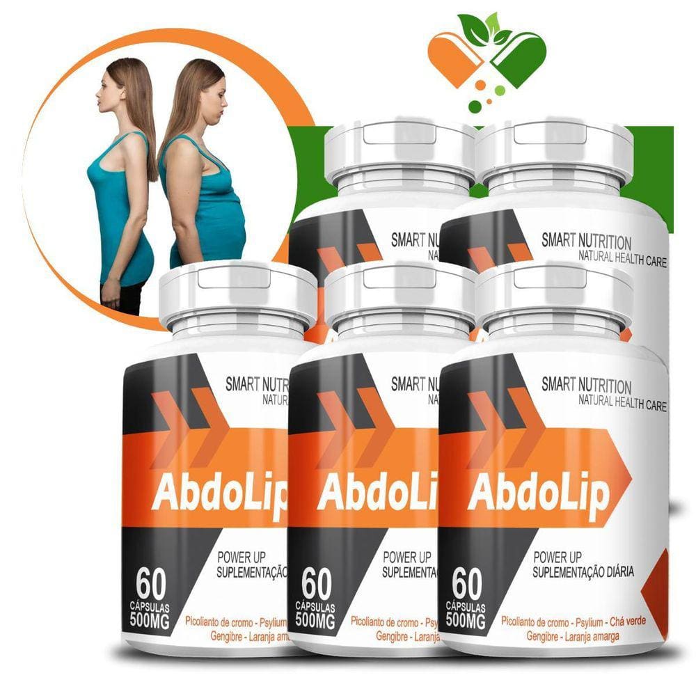 Kit Com 5 Potes Abdolip 500Mg 60 Cápsulas