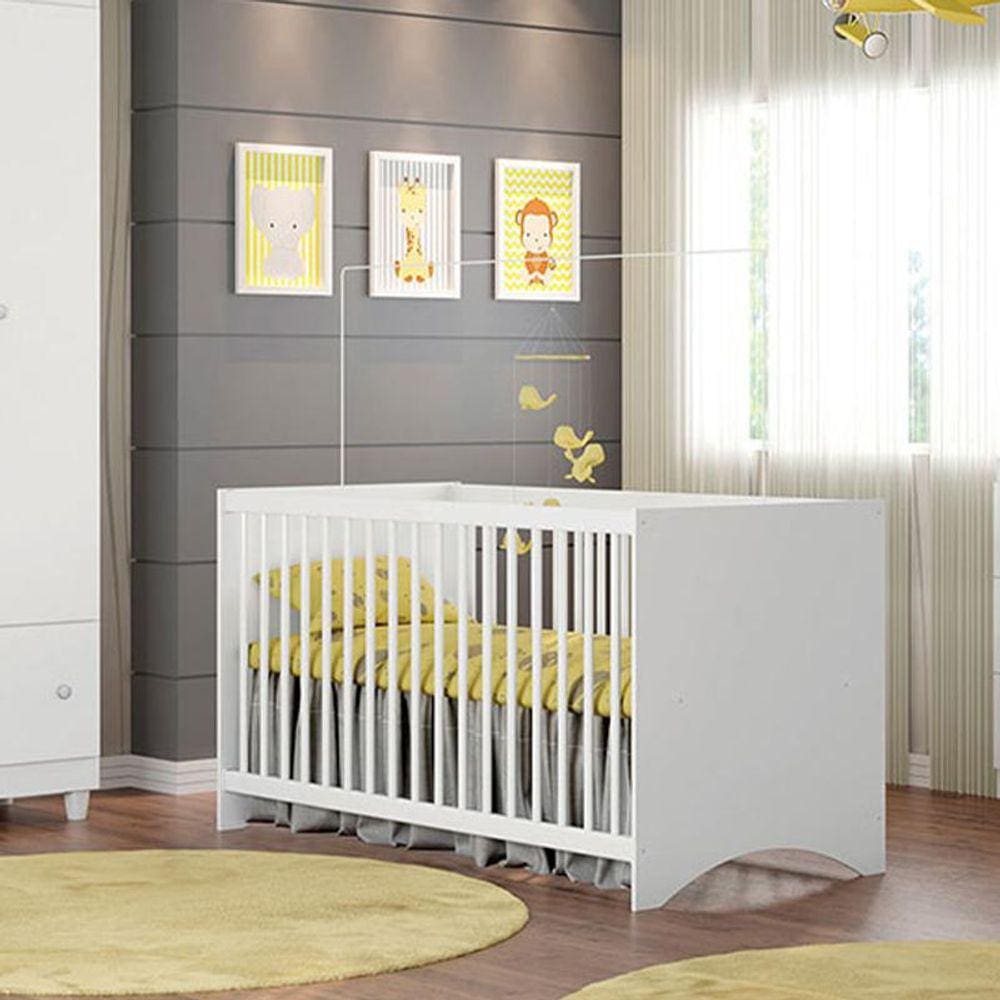 Berço Gutti Com Suporte Regulagem de Altura e Colchão 130x60