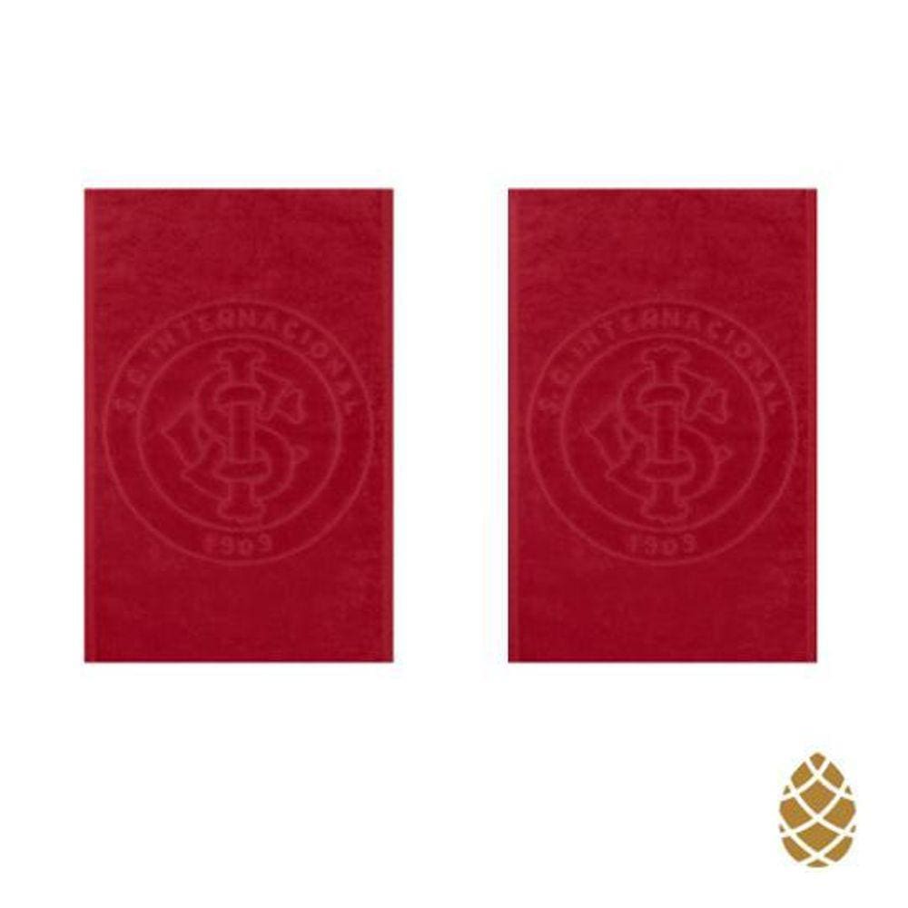 Kit 2 Toalhas De Rosto Jacquard Buettner Inter Vermelho