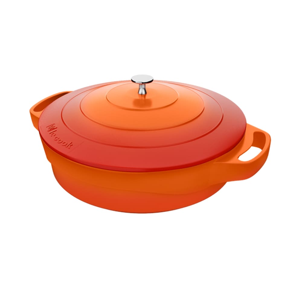 Caçarola Baixa Revestimento Cerâmico 24 cm Laranja Le Cook