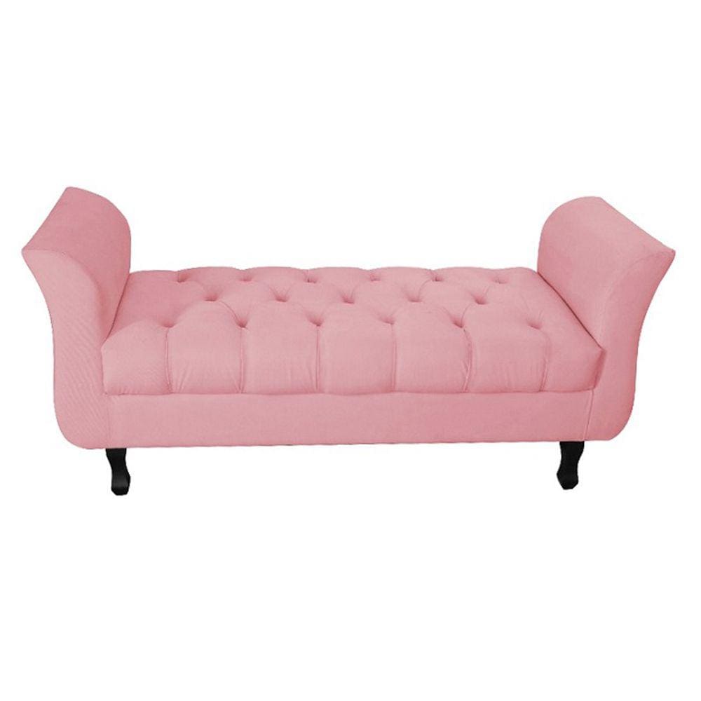 Recamier Grecia Decorativa 140cm Suede Rosa - Montanaris Decor