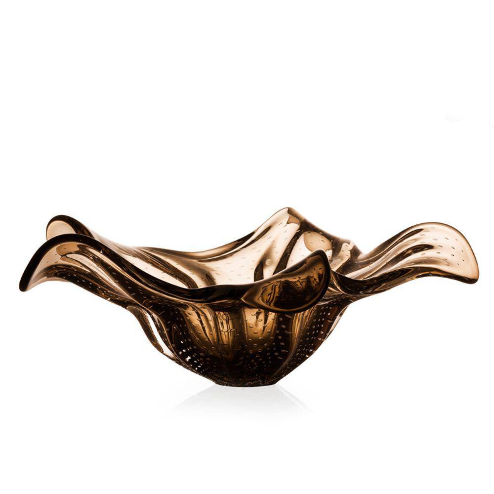 Centro De Mesa Em Cristal Murano Marron São Marcos