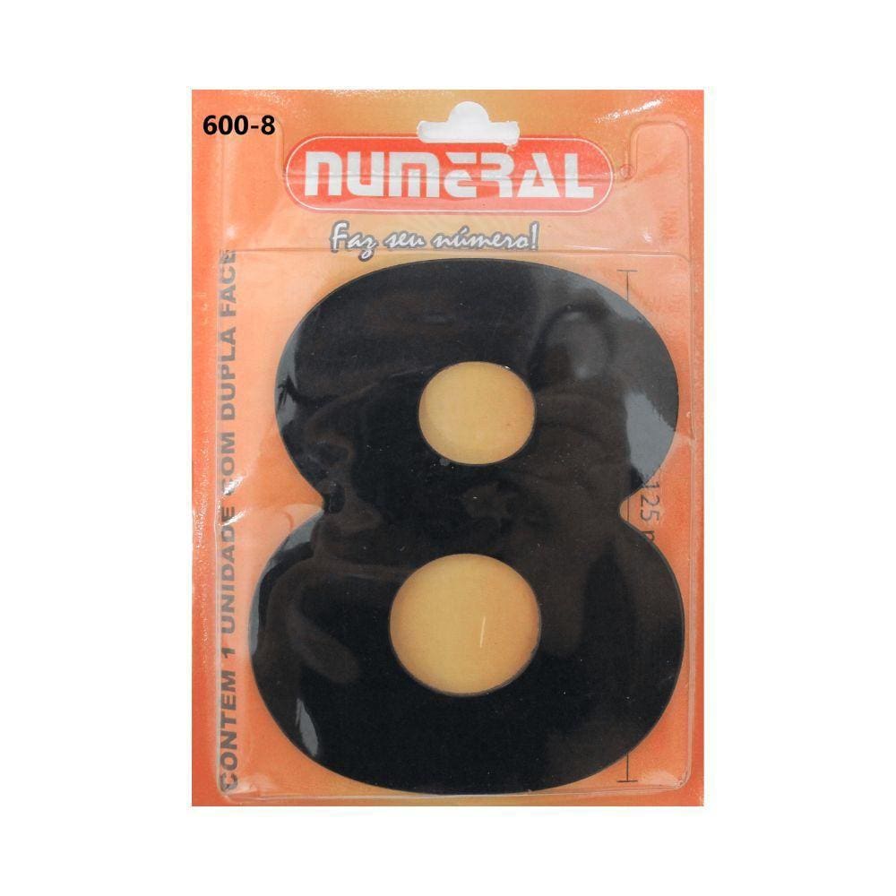 Número Residencial 8 Numeral Em ACM Preto