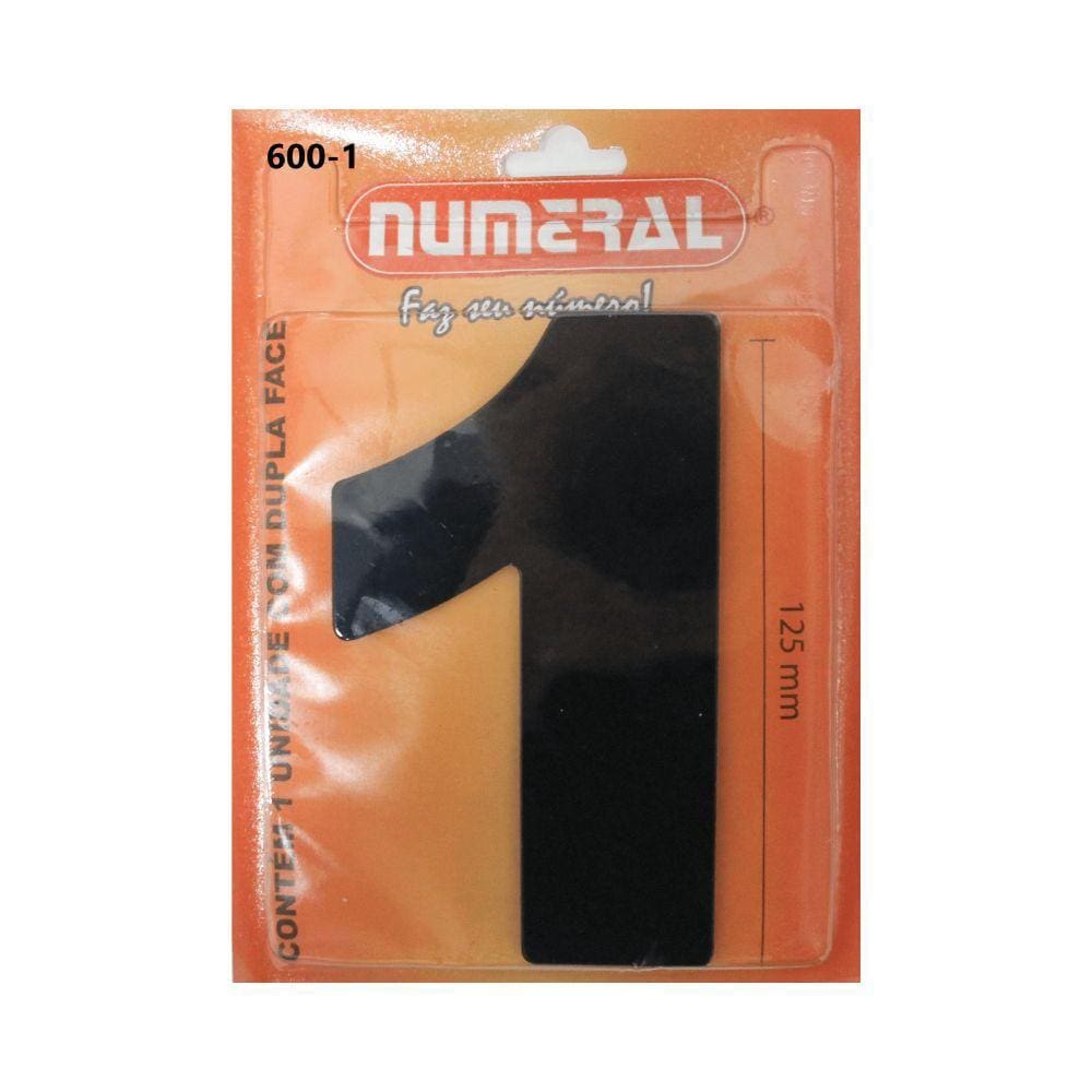 Número Residencial 1 Numeral Em ACM Preto