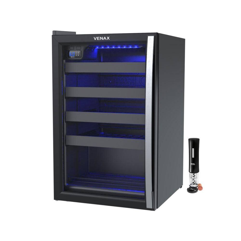 Adega Piubella 100 24 Garrafas 82L Porta Invertida 220V Venax com Abridor Elétrico Preto - Venax