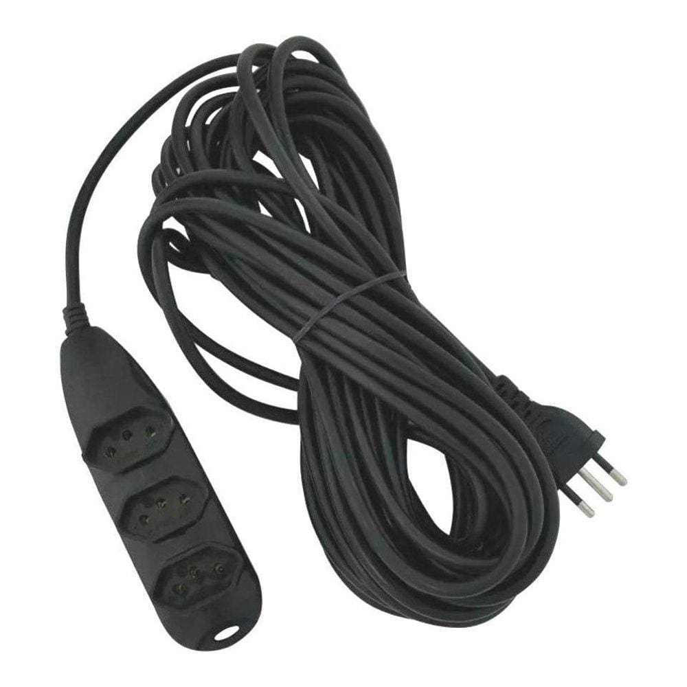 Extensão Cabo Extensor Pp 10 Metros 3 Tomadas