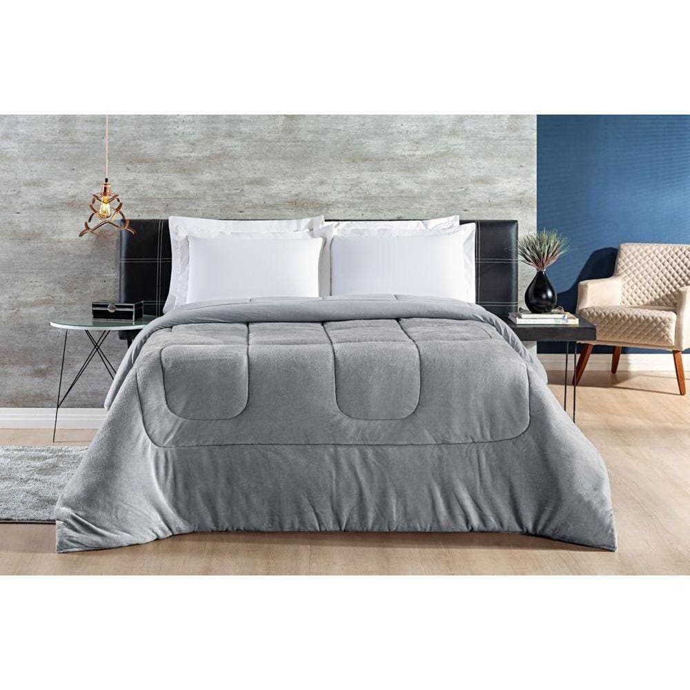 Coberdrom Queen Size Fofura Manta Soft E Malha 100%Algodao