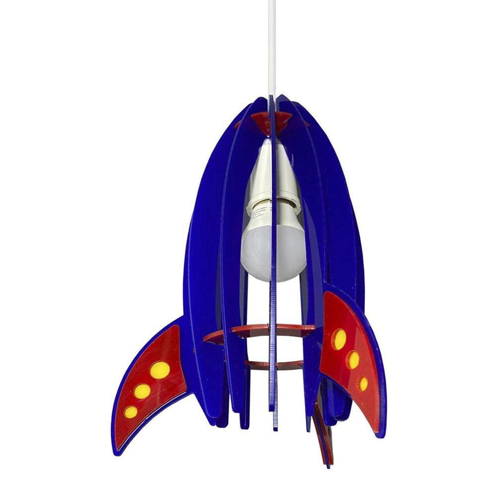 Luminária Pendente Foguete Infantil Decoração Kids