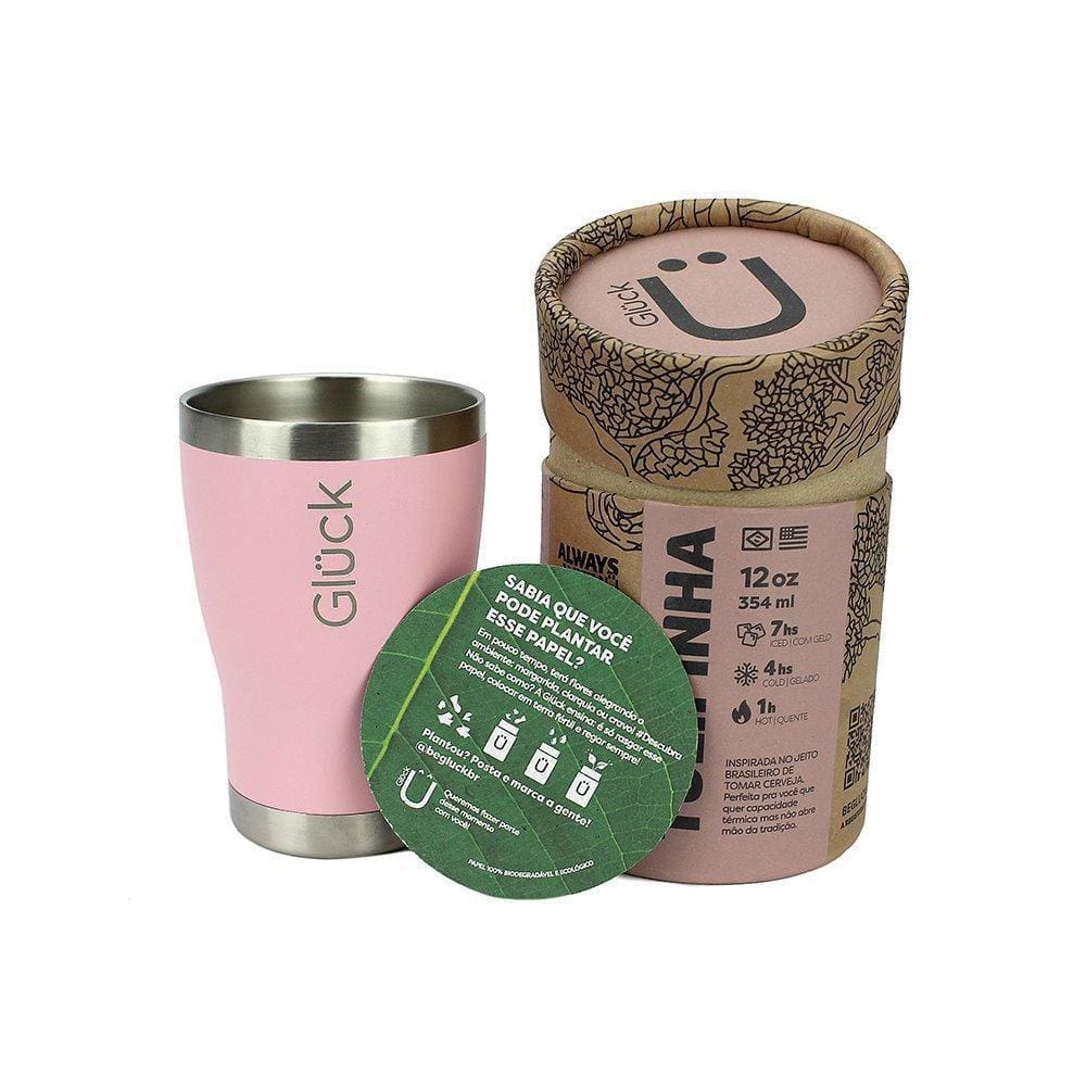 Copo Térmico Gluck Tulipinha Cerveja 354Ml Salmon