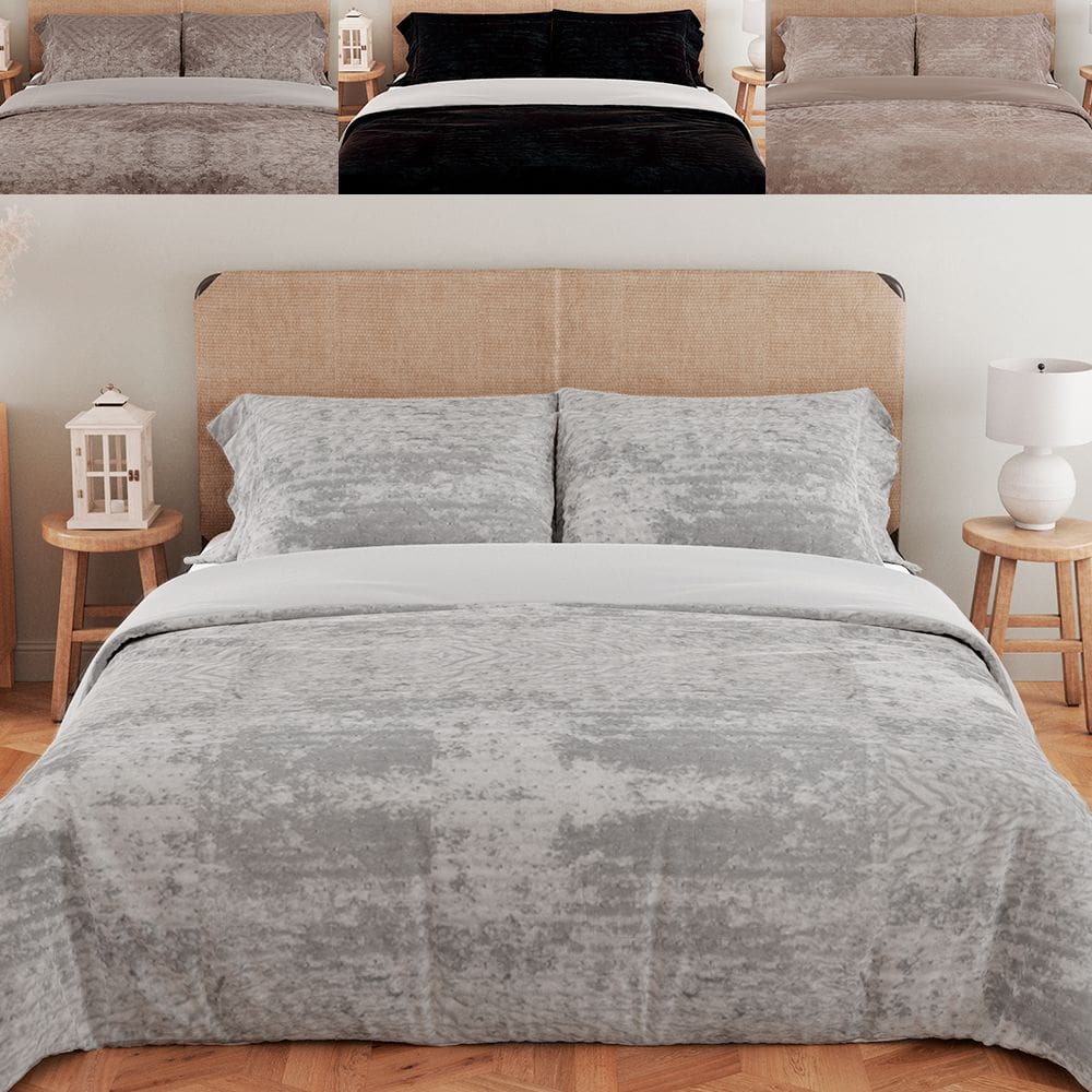Kit Coberdrom Queen 3 Peças Aveludado com Porta Travesseiros Dupla Face 260X240cm - BF Colchões