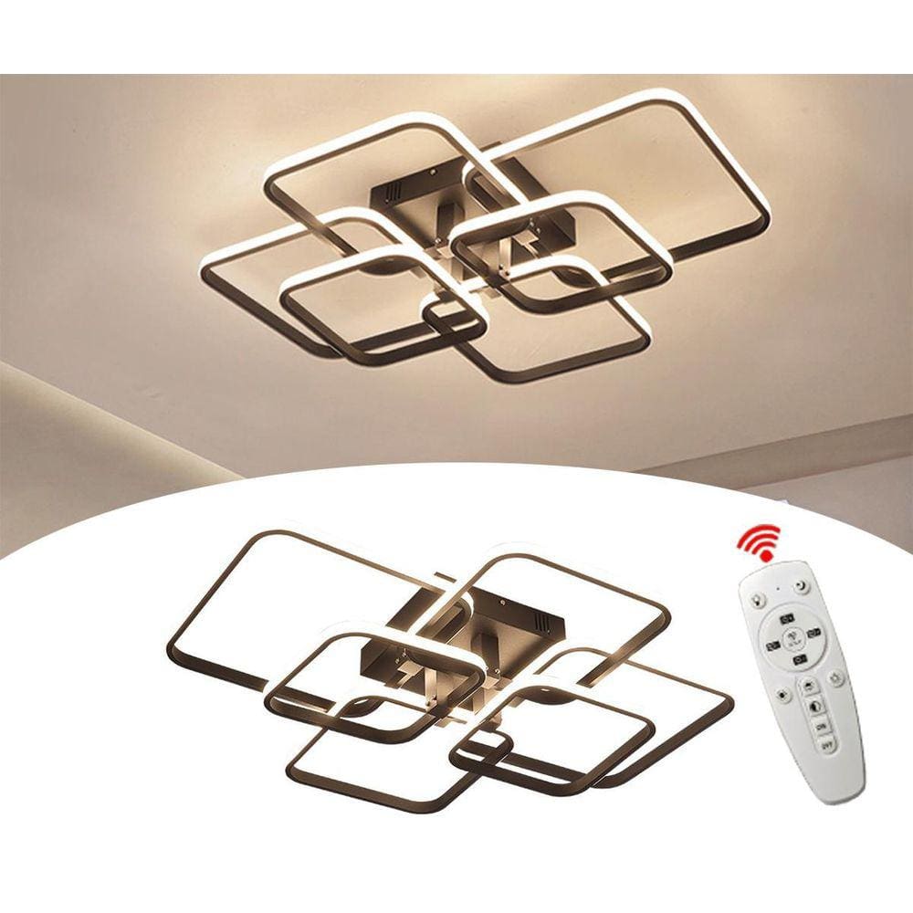 Lustre De Led Luminária Moderna 3 Cores Controle Remoto 70W