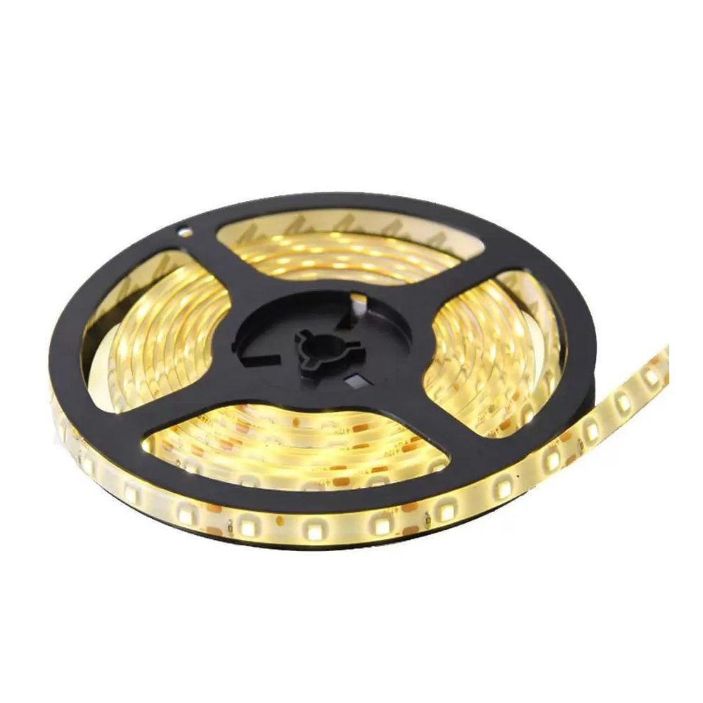 Fita Led 5050 5 Metros C/silicone Ip65 Branco Quente
