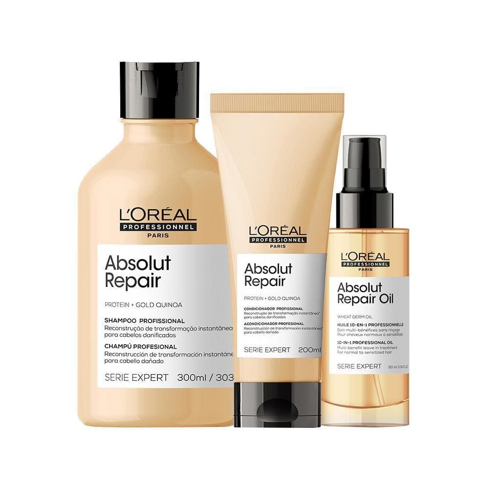 Kit L`Oréal Pro Absolut Repair Gold Quinoa-Sh E Cond E Óleo