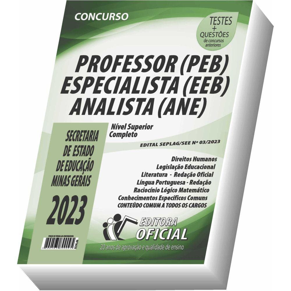Apostila SEE - MG - Professor de Educação Básica (PEB)