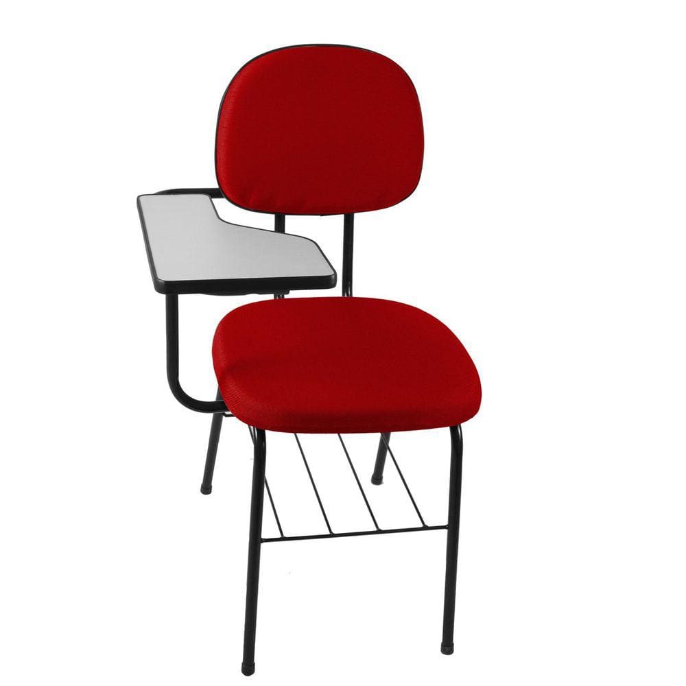 Cadeira Universitária Secretária com Porta Livros Ecoflex Vermelho