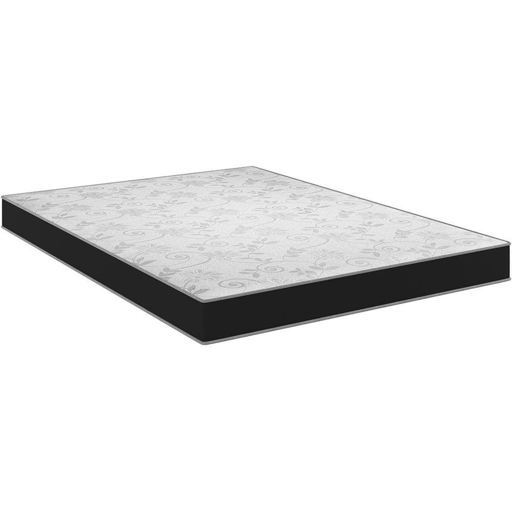 Colchão Casal Espuma D28 17x138x188cm Confort Arte Cúbica Branco/Preto