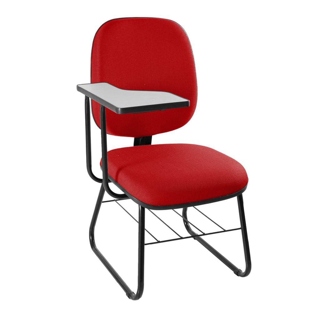 Cadeira Universitária Diretor com Porta Livros Vermelho
