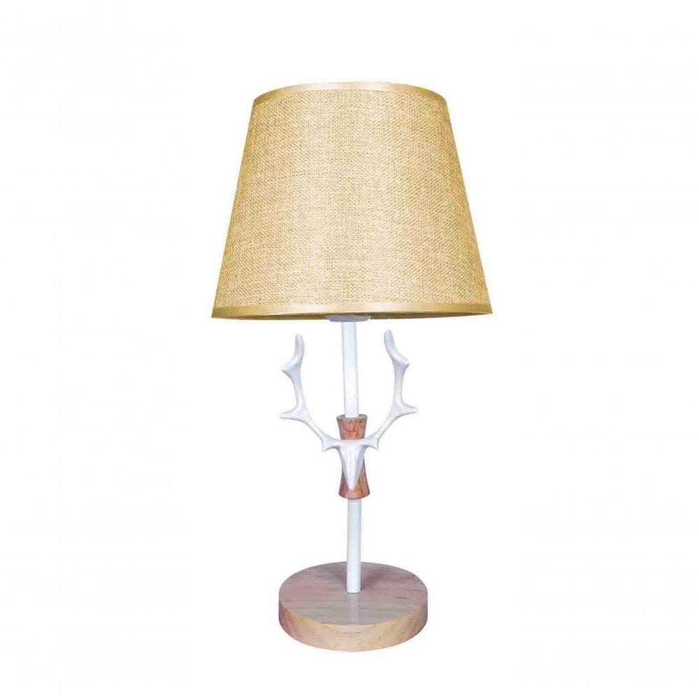 Kit Casal 2 Abajur Luminária Dourada De Mesa 43cm Bivolt 110/220v