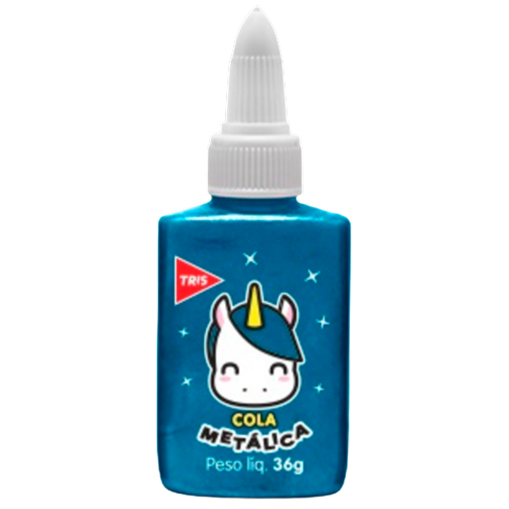Cola metálica Azul Unicórnio 36g Marca Tris