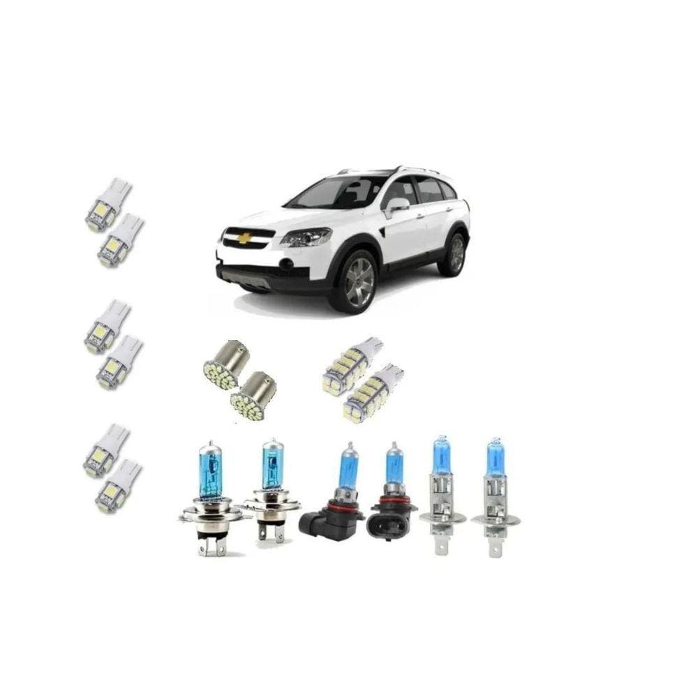 Farol + Leds Chevrolet Captiva - 2008 A 2013 Kit Lâmpada