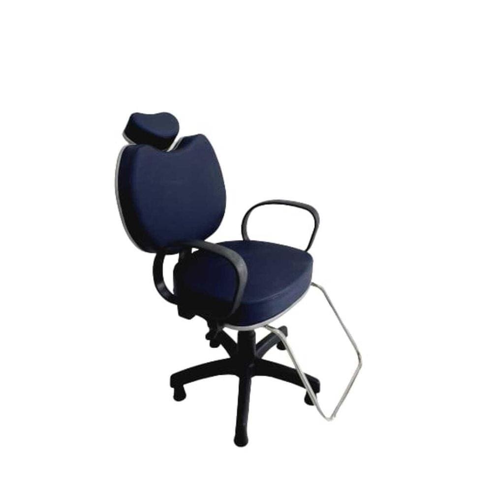 Cadeira Poltrona Para Salão Cabeleireiro Azul Escuro