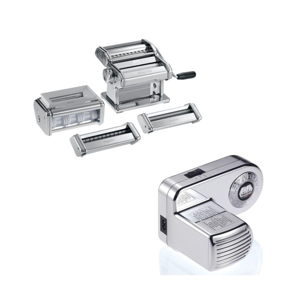 Máquina de Macarrão Set Multipast e Motor Marcato Atlas 150 Classic 6 Tipos de Massas 220V