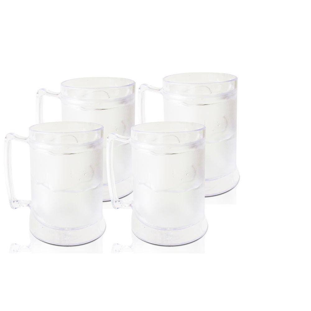 Jogo de Caneca Gel Acrilico PS com 4 peças - KrystalON Copos