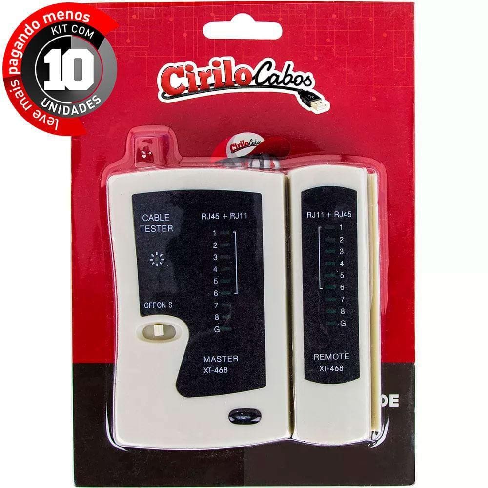 Kit Com 10 Testes De Rede Rj45 Rj 11 Crimpagem Cabo Rede