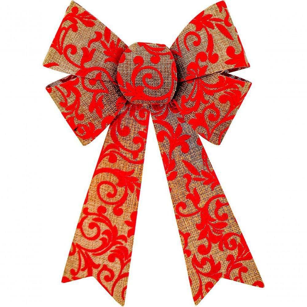 Enfeite árvore Natal Laço Natalino Vermelho 1 Peça 30cm