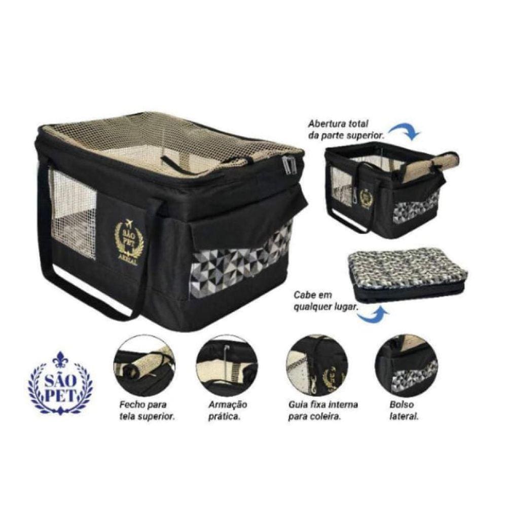 Bolsa Aerea Sao Pet - Cia Latam - Preta