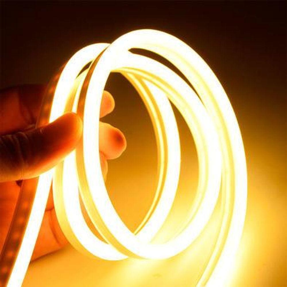 Mangueira Led Neon Flexível Branco Quente 10 metros + Conector 110v