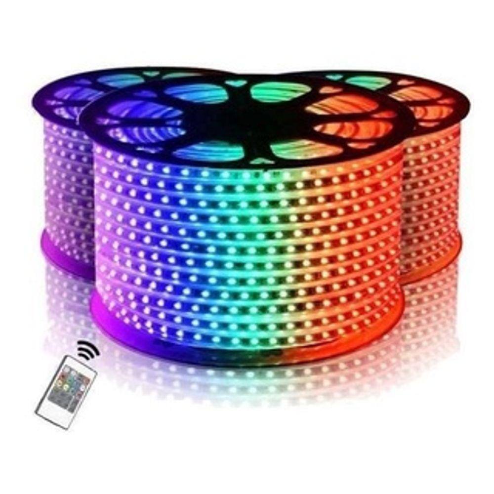 Fita Mangueira Led Rgb 20m 5050 Ip68 Fonte + Controle 220v