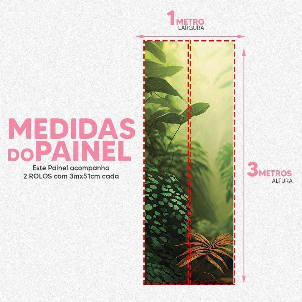 Papel De Parede Painel 3D Folha Floresta Tropical Viníl 1M